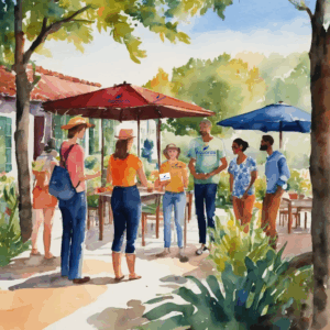 Des bénévoles de l’association Accords tiennent un stand et présentent les actions d’accompagnement des malades lors du Forum des Associations et du Bénévolat à Aix en Provence.